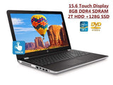 HP Jaguar Premium 15.6" HD SVA WLED-Backlit Touchscreen Laptop PC , Intel i5-7200u Processor, 8GB DDR4 Memory, 2TB HDD+128G SSD, DVD+RW ,HDMI, HD Webcam,WIFI,Bluetooth, Windows 10,Silver