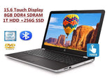 HP Jaguar Premium 15.6"HD Touchscreen Laptop, Intel Core i5-7200U up to 3.50GHz, 8GB DDR4, 1TB HDD+256G SSD, DVD-RW, 802.11ac, Bluetooth, Webcam, USB 3.1, HDMI, Dual Speakers,Windows 10
