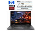 Premium HP Envy X360 2-in-1 15.6" FHD  IPS Touchscreen Micro-Edg Laptop,Quad-Core AMD FX 9800P 3.6 GHz,16GB DDR4 ,1TB 7200RPM HDD+128G SSD, HDMI, Bluetooth, Backlit Keyboard, Windows Ink, Wind10