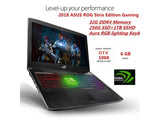 ASUS ROG Strix Thin & Light Gaming Laptop | 15.6” Full HD | Intel Core i7-7700HQ |NVIDIA GTX 1060 6GB | 32GB DDR4 | 256SSD+1TSSHD |Mini DisplayPort |HDMI|RGB lighting keyboard|Windows 10
