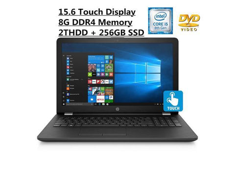 2018 HP Flagship 15.6" HD Touchscreen Backlit Keyboard Laptop PC | 8th Gen Intel Core i5-8250U Quad-Core | 8GB DDR4 | 2TB HDD + 256GB SSD | Bluetooth | WIFI | DVD RW | Windows 10 home