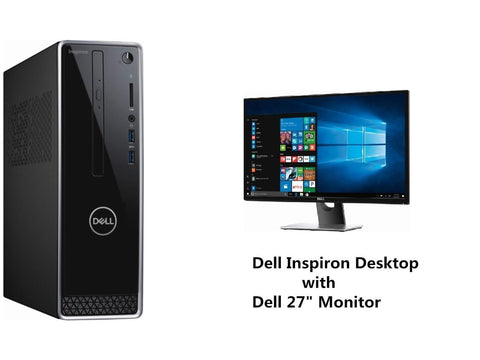 2018 Newest Dell Inspiron High Performance Desktop PC, Intel Core i3-8100 3.6 GHz ,8GB DDR4 ,1TB 7200RPM HDD,DVD±RW, Bluetooth, HDMI,Windows 10,With Dell 27" IPS LED FHD FreeSync Monitor(Piano Black)