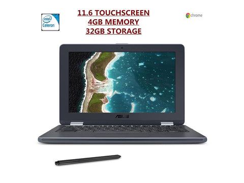 2018 ASUS Chromebook Flip 2-in-1 with Stylus EMR Pen, 11.6 inch Ruggedized & Spill Proof, Touchscreen, Intel Dual-Core N3350, 4GB DDR4, 32GB Flash Storage, USB Type-C, Supports Android Apps