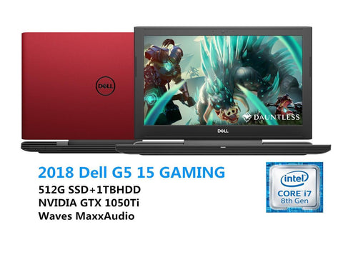 2018 Newest Dell G5 15.6" FHD IPS Gaming Laptop | Intel Core i7-8750H Six-Core up to 3.9GHz | 8GB DDR4 | 512GB SSD Boot + 1TB HDD | NVIDIA GeForce GTX 1050 Ti 4GB | Backlit Keyboard | Windows 10| Red